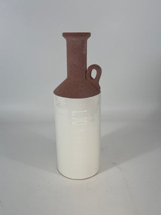 White Rust Ceramic Vase 5" x 15"
