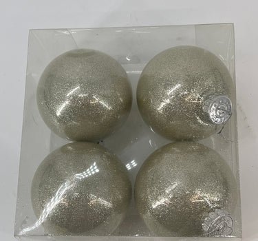 Glitter Ball Champagne (Box of 4) 4”