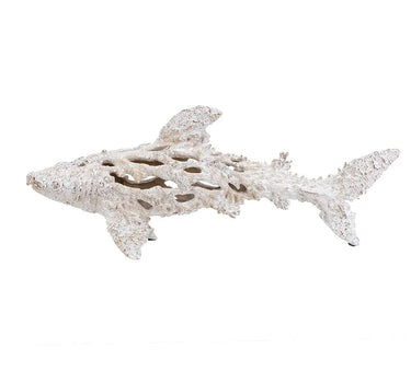 A&B Resin White Coral-Look Shark 19.5" x 7.5" x 7.5" - Figurines Merchandise