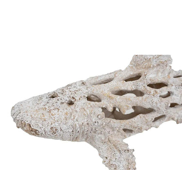 A&B Resin White Coral-Look Shark 19.5" x 7.5" x 7.5" - Figurines Merchandise