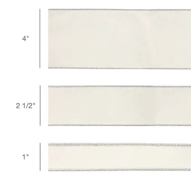 La Ribbons Reversible Classic Velvet Wired Ribbon White/Silver 2 1/2" x 10Yd - Velvet Ribbons Ribbon