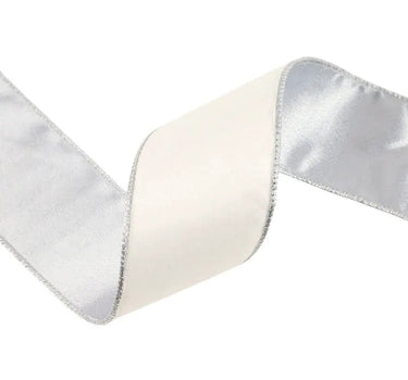La Ribbons Lurex Wired Ribbon Silver 2 1/2" x 10Yd - Ribbons & Trim Ribbon