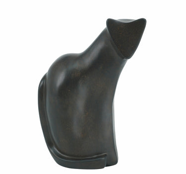 A&B Brown-Black Resin Minimalist Cat Figurine 7" x 10" - Merchandise