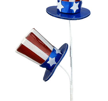 Liberty Floral Glitter Stars/Stripes Top Hat Spray 24" - Uncategorized Silk