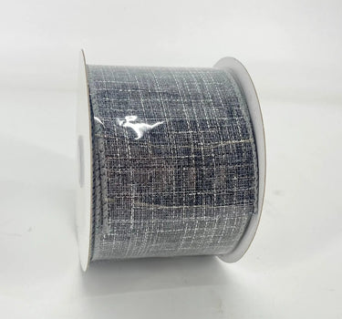 Jascotina Inc Dark Grey Metallic Linen Ribbon 2.5"X10yd - Uncategorized Merchandise