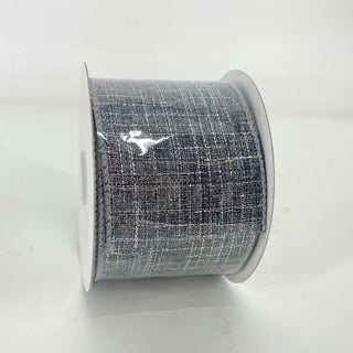 Dark Grey Metallic Linen Ribbon 2.5"X10yd
