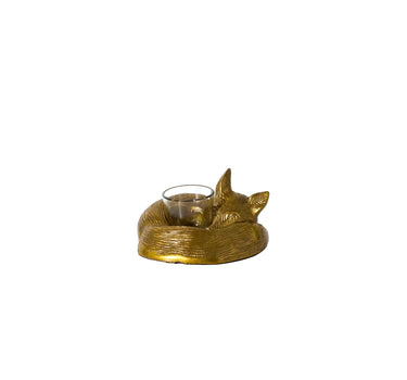 Sleepy Eloise Fox Votive Holder 6.5"x 3"