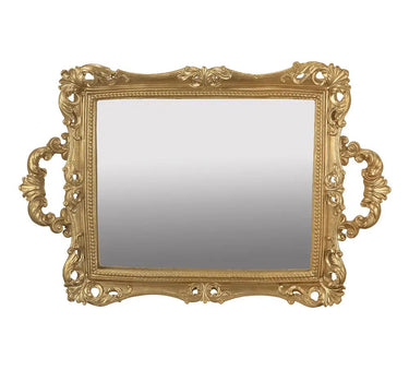 Gold Tray with Mirror 15" x 10"