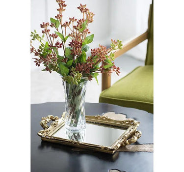 Gold Tray with Mirror 15" x 10"