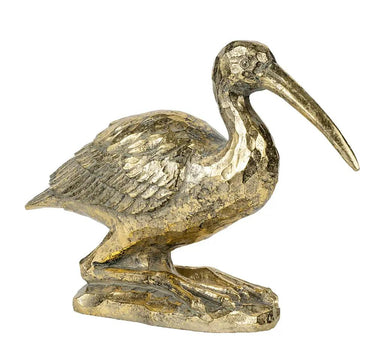 A&B Gold Kneeling Crane Figurine 7" x 10.5" - Figurines Merchandise