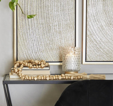 Gold Wood Bead Garland 80"L