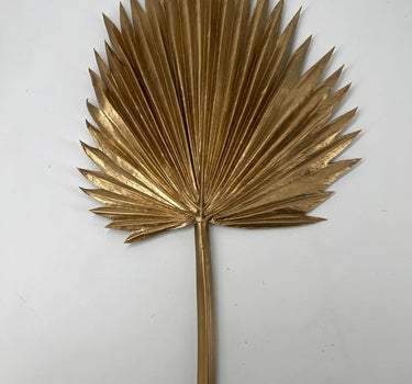 Supreme Fan Palm Leaf Metallic Spray Gold 38" - Artificial Flora Silk