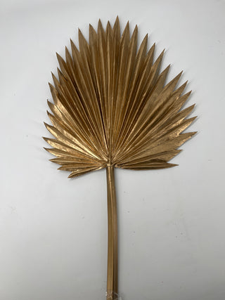 Fan Palm Leaf Metallic Spray Gold 38"