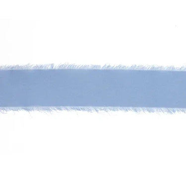 La Ribbons Frayed Edge Chiffon Ribbon Blue 1.5"W x 10yd - Velvet Ribbons Ribbon