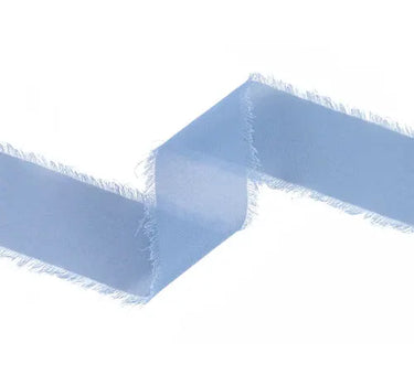 La Ribbons Frayed Edge Chiffon Ribbon Blue 1.5"W x 10yd - Velvet Ribbons Ribbon