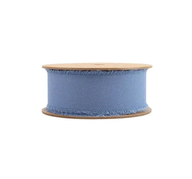 La Ribbons Frayed Edge Chiffon Ribbon Blue 1.5"W x 10yd - Velvet Ribbons Ribbon
