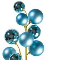 Vickerman Denim Blue Matte/Shiny Ball Ornament Spray 30" - Seasonal & Holiday Decorations Silk