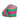La Ribbons Striped Wired Dupioni Ribbon Hot Pink-Green 2.5"W x 10yd - Velvet Ribbons Ribbon