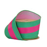 La Ribbons Striped Wired Dupioni Ribbon Hot Pink-Green 2.5"W x 10yd - Velvet Ribbons Ribbon