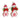 Melrose resin snowman figurine set, red and white hats, 2-pack in two sizes