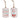 Melrose metal red-white tag ornaments, 2 ass't with jute hangers, featuring May your Christmas be Sweet and Let it Snow