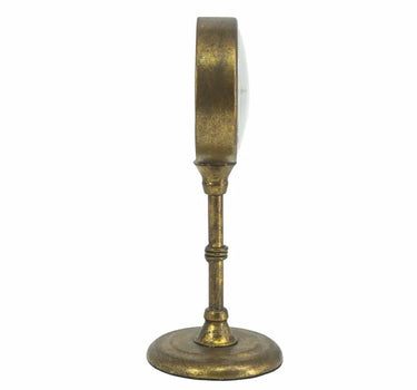 A&B Gold-Iron Vintage Inspired Table Clock Small 4.5" x 4.5" x 11.5" - Merchandise