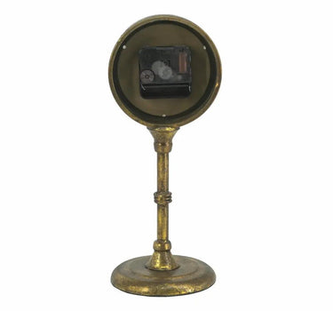 A&B Gold-Iron Vintage Inspired Table Clock Small 4.5" x 4.5" x 11.5" - Merchandise