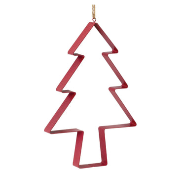 Melrose Red Metal Tree Cookie Cutter Ornament 12"H - Holiday Ornaments Merchandise