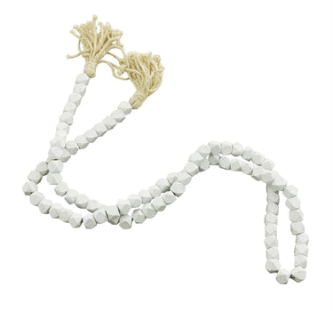 Wood Bead Garland White 80"L