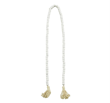 Wood Bead Garland White 80"L