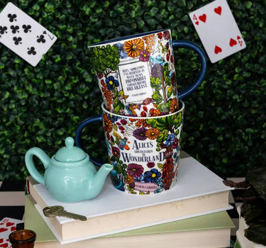 Steel Mill and Co. Alice in Wonderland Floral Ceramic Mug - Mugs Merchandise