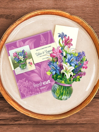 Mini Lillies & Lupines Pop-Up Greeting Card