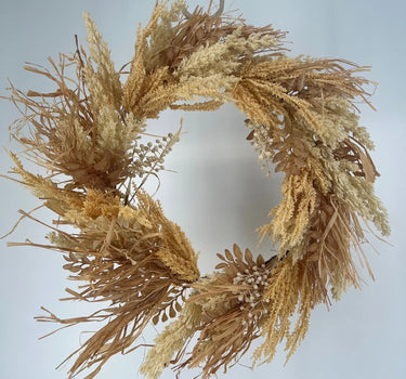 Direct Export Grass Berry Leaves Wreath 24” - Silk