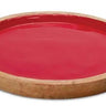 Melrose Red Wood Tray Small 8"D - Decorative Trays Merchandise