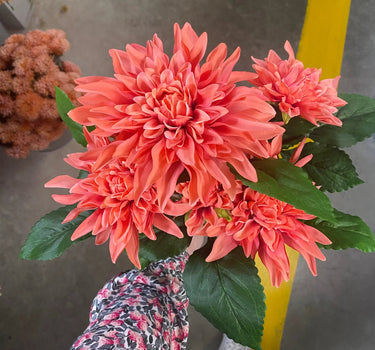 Le Fleur Dahlia Bush Pink 19.5" - Artificial Flowering Plants Silk