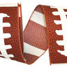 Reliant Football Pigskin Wired Edge Ribbon Brown, 2.5"W x 10yd - Uncategorized Ribbon