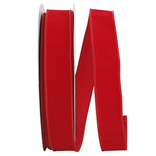 Velvet Wired Edge Ribbon Red 1 1/2"" x 50 Yds