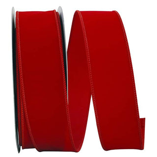 Velvet Wired Edge Ribbon Red 2 1/2" 50 Yds