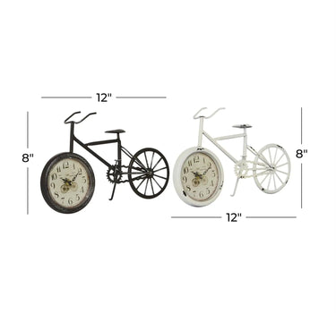 Metal Bike Table Clock (2 Asst) 12"W x 8"H