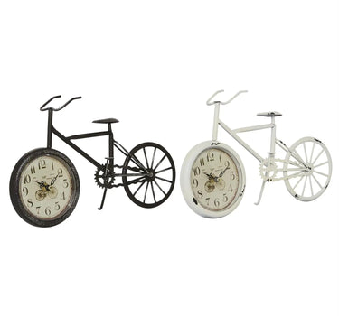 Metal Bike Table Clock (2 Asst) 12"W x 8"H