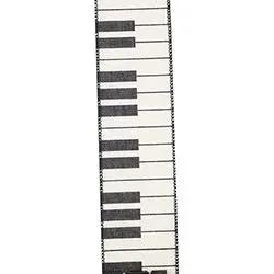 Reliant Piano Keys Linen Wired Edge Ribbon Ivory 2 1/2" 10 Yds - Ribbons & Trim Ribbon