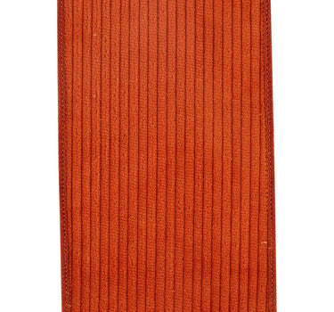 Reliant Corduroy Mesh-Backed Wired Ribbon Burnt Sienna 4" x 5 Yd - Ribbons & Trim Ribbon