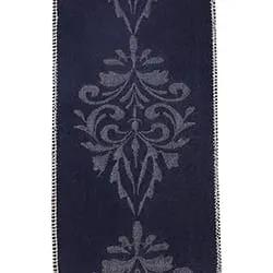 Reliant Crest Dupioni Wired Ribbon Navy/Silver 4" x 5 Yd - Uncategorized Ribbon
