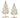 Gold metal tree sculptures in two sizes on round bases