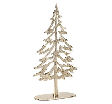 Melrose Gold metal tree sculpture on circular base