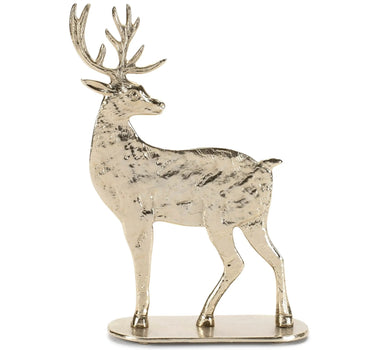Melrose gold metal deer figurine; decorative wildlife statue for home decor