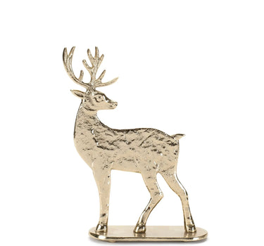 Melrose gold metal deer figurines, two sizes shown