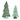 Melrose ceramic Christmas tree sculptures, small 7-inch two-piece set in green tones with handwritten festive text.