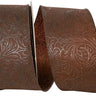 Reliant Leaf Scroll Embossed Wired Edge Ribbon Brown, 2.5"W x 10yd - Uncategorized Ribbon