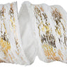 Reliant Furry Snow Cavern Metallic Frizette Wired Edge Ribbon White/Gold 2"W x10yd - Uncategorized Ribbon
